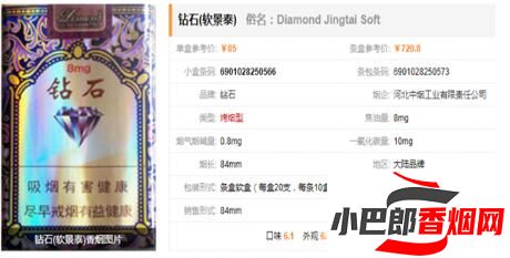 鉆石軟景泰免稅香煙口感品鑒分享截圖