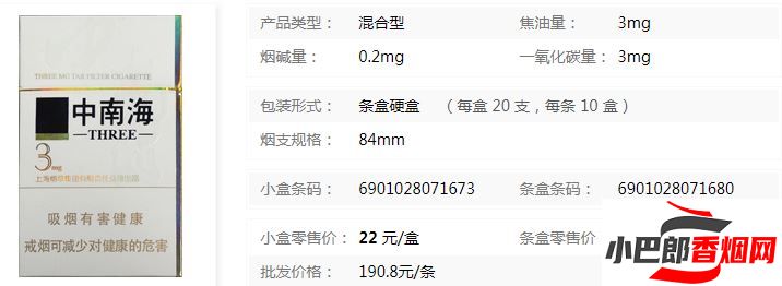 2023中南海3mg香煙批發(fā)價格介紹截圖