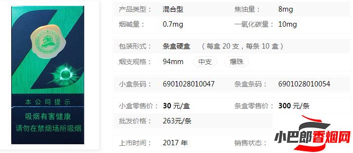 中南海Z冰香煙批發價格介紹截圖